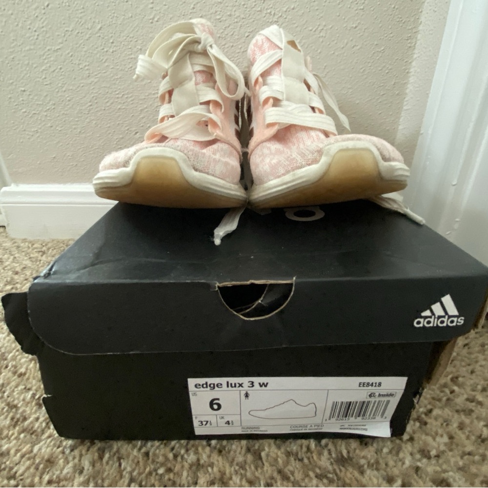 ADIDAS GLOW PINK & rose gold Edge Lux women 6.0 barely worn EUC - Picture 2 of 6